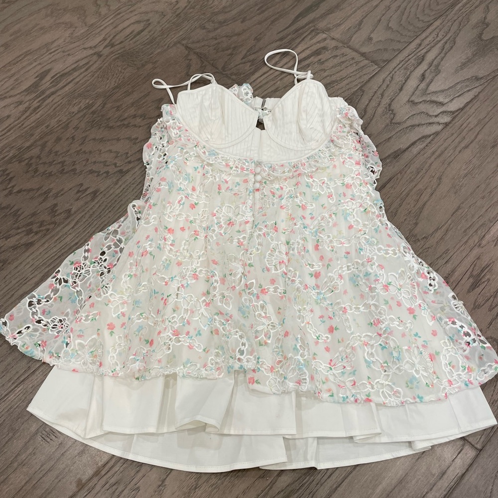 For Love And Lemons White Floral Lace Dress
